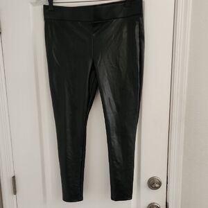 LOFT Black Faux Slim Leather Pants Petite L NWT